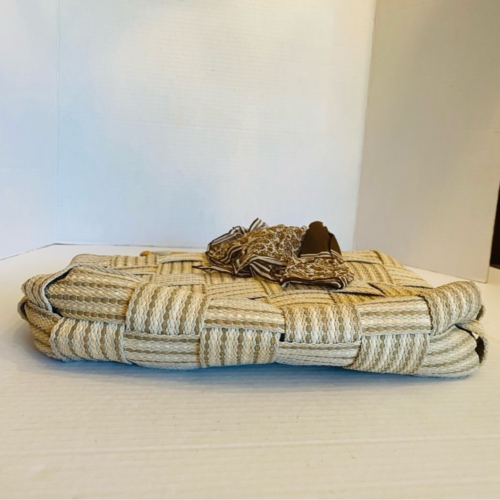 Italian Carabella Handbag Vintage Weave Basket w/Burmel Handkerchief Resort - Picture 7 of 16